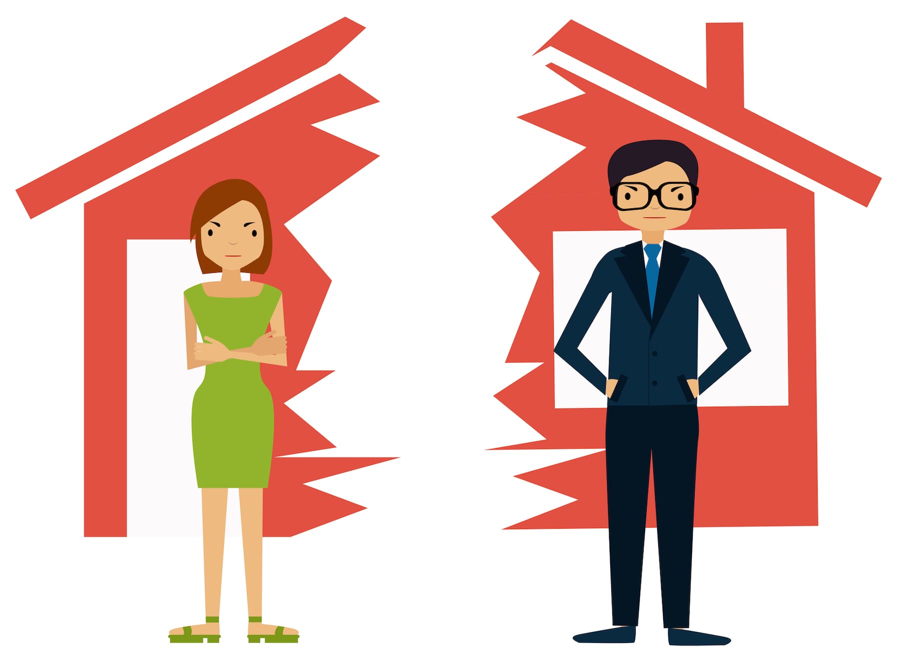 Bei einer Scheidung kommt es oft zur Gütertrennung - aber man kann ein Haus ja nicht in zwei Teile teilen