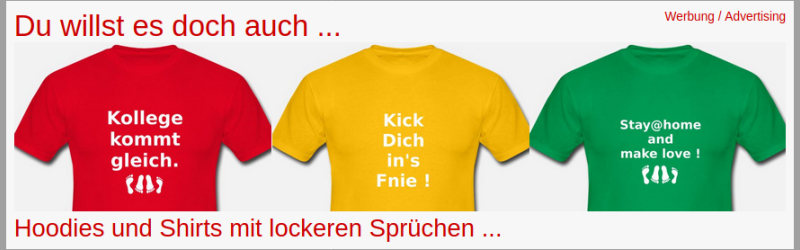 Lustige T-Shirts mit frechen Sprüchen von Spreadshirt.de, in bunten Farben